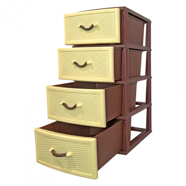 Комод пластиковый 90х38х46 см с выдвижными ящиками бежевый/плетенка Эффект -
Фото 2 Комод пластиковый 90х38х46 см с выдвижными ящиками бежевый/плетенка Эффект -
Фото 2