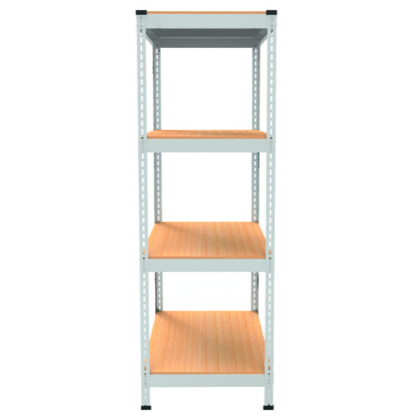 Стеллаж металлический 150х45х45 см БЕЛЫЙ 4 полки из ДСП EM-Pro для дома, гаража, инструментов -
                                                        Фото 2