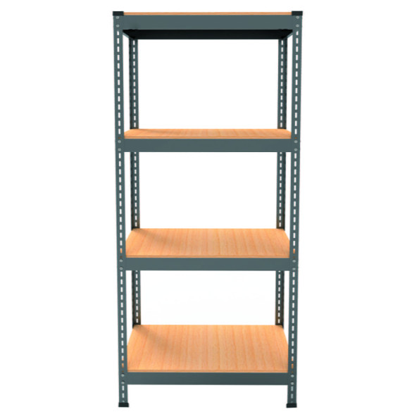 Стеллаж металлический 150х60х30 см ЧЕРНЫЙ 4 полки из ДСП EM-Pro для дома, гаража, инструментов -
                                                        Фото 2