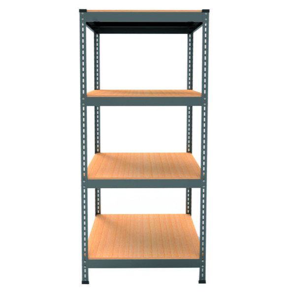 Стеллаж металлический 150х60х45 см ЧЕРНЫЙ 4 полки из ДСП EM-Pro для дома, гаража, инструментов -
                                                        Фото 2