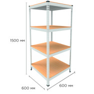 Стеллаж металлический 150х60х60 см БЕЛЫЙ 4 полки из ДСП EM-Pro для дома, гаража, инструментов Стеллаж металлический 150х60х60 см БЕЛЫЙ 4 полки из ДСП EM-Pro для дома, гаража, инструментов