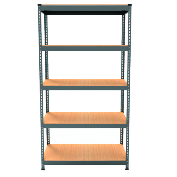 Стеллаж металлический 180х90х30 см ЧЕРНЫЙ 5 полок из ДСП EM-Pro для дома, гаража, инструментов -
                                                        Фото 2