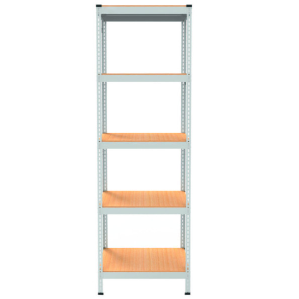 Стеллаж металлический 210х60х30 см БЕЛЫЙ 5 полок из ДСП EM-Pro для дома, гаража, инструментов -
                                                        Фото 2