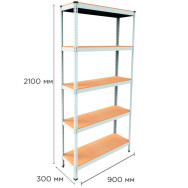Стеллаж металлический 210х90х30 см БЕЛЫЙ 5 полок из ДСП EM-Pro для дома, гаража, инструментов Стеллаж металлический 210х90х30 см БЕЛЫЙ 5 полок из ДСП EM-Pro для дома, гаража, инструментов