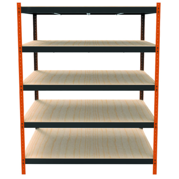 Стеллаж металлический 250х180х90 см ЧЕРНЫЙ 4 полки из ДСП EM-Hard для дома, гаража, инструментов -
                                                        Фото 2