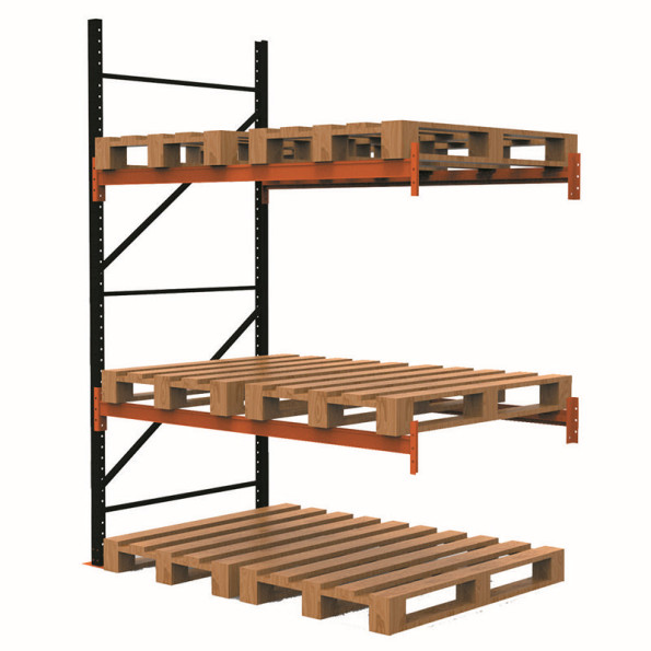 Стелаж паллетный 250х180х110 см Черный 3 уровня хранения 6 паллетомест SM-Pro -
                                                        Фото 3