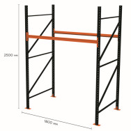 Стелаж паллетный 250х180х110 см Черный 2 уровня хранения 4 паллетоместа SM-Pro Стелаж паллетный 250х180х110 см Черный 2 уровня хранения 4 паллетоместа SM-Pro
