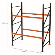 Стелаж паллетный 250х180х110 см Черный 3 уровня хранения 6 паллетомест SM-Pro