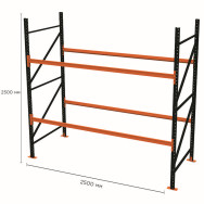 Стелаж паллетный 250х250х110 см Черный 3 уровня хранения 9 паллетомест SM-Pro Стелаж паллетный 250х250х110 см Черный 3 уровня хранения 9 паллетомест SM-Pro