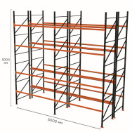 Стелаж паллетный 500х500х220 см Черный 5 уровней хранения 60 паллетомест SM-Pro Стелаж паллетный 500х500х220 см Черный 5 уровней хранения 60 паллетомест SM-Pro