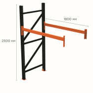 Стелаж паллетный 250х180х110 см Черный 2 уровня хранения 4 паллетоместа SM-Hard