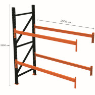 Стелаж паллетный 250х250х110 см Черный 3 уровня хранения 9 паллетомест SM-Hard Стелаж паллетный 250х250х110 см Черный 3 уровня хранения 9 паллетомест SM-Hard