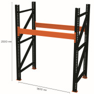 Стелаж паллетный 250х180х110 см Черный 2 уровня хранения 4 паллетоместа SM-Super-Hard Стелаж паллетный 250х180х110 см Черный 2 уровня хранения 4 паллетоместа SM-Super-Hard