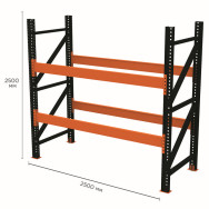 Стелаж паллетный 250х250х110 см Черный 3 уровня 9 паллетомест хранения SM-Super-Hard Стелаж паллетный 250х250х110 см Черный 3 уровня 9 паллетомест хранения SM-Super-Hard