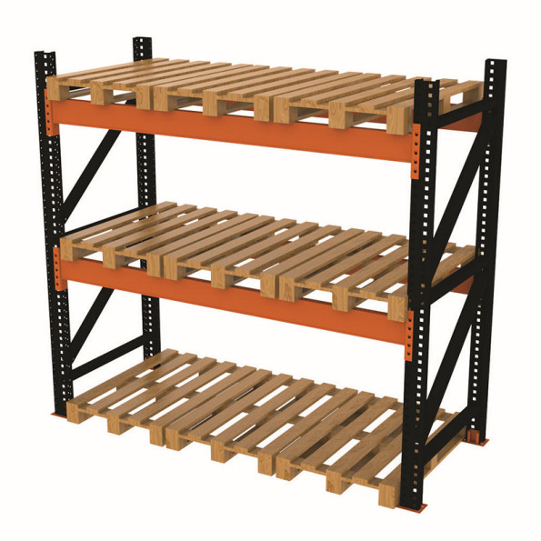 Стелаж паллетный 250х250х110 см Черный 3 уровня 9 паллетомест хранения SM-Super-Hard -
                                                        Фото 3