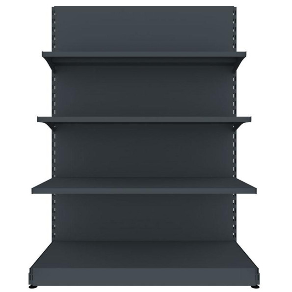 Торговый стеллаж островной (двухсторонний) 1650х1200х500 мм на 4 полки Черный -
                                                        Фото 2