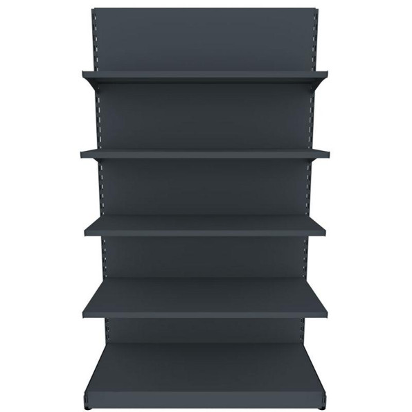 Торговый стеллаж островной (двухсторонний) 2035х1200х500 мм на 5 полок Черный -
                                                        Фото 2