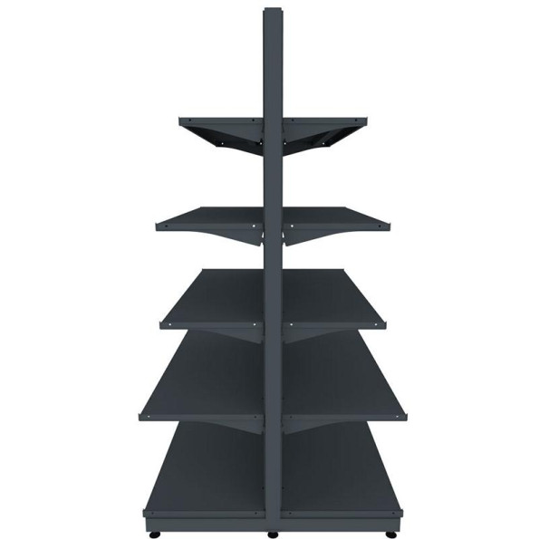 Торговый стеллаж островной (двухсторонний) 2035х1200х500 мм на 5 полок Черный -
                                                        Фото 3