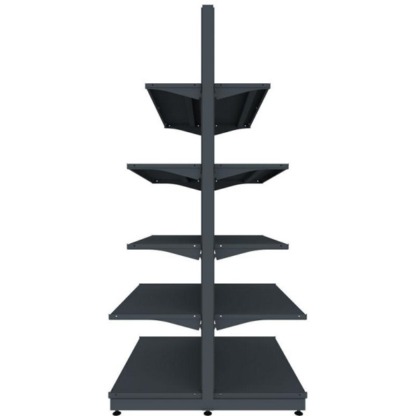 Торговый стеллаж островной (двухсторонний) 2200х950х500 мм на 5 полок Черный -
                                                        Фото 3