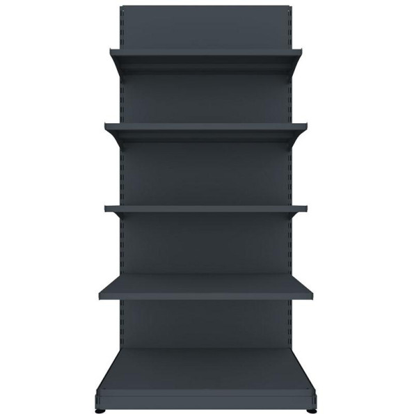 Торговый стеллаж пристенный (односторонний) 2035х950х500 мм на 5 полок Черный -
                                                        Фото 2