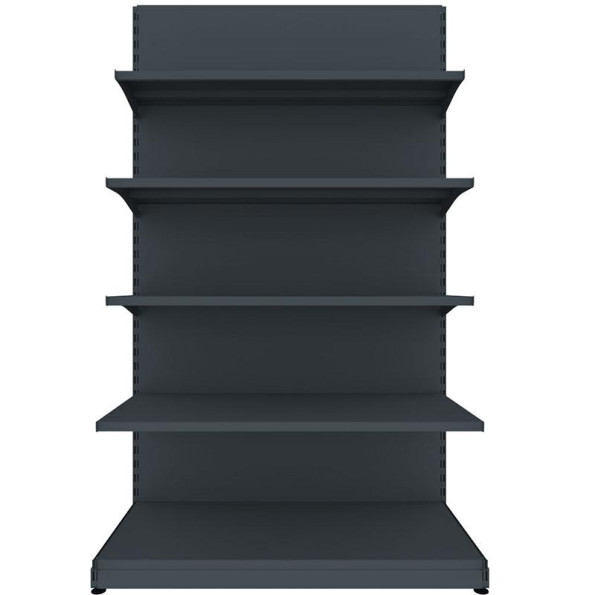 Торговый стеллаж пристенный (односторонний) 2035х1200х500 мм на 5 полок Черный -
                                                        Фото 2