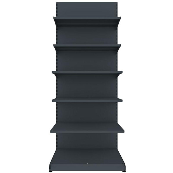 Торговый стеллаж пристенный (односторонний) 2420х950х500 мм на 6 полок Черный -
                                                        Фото 2