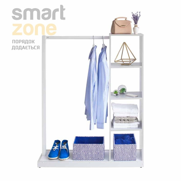 Напольная стойка для одежды с полками АЭЛИТА белый -
                                                        Фото 2