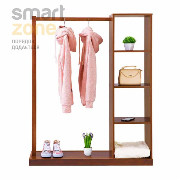Напольная стойка для одежды с полками АЭЛИТА коричневый -
                                                        Фото 2