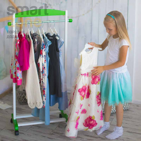 Стойка-вешалка напольная для одежды деревянная ЭЛЬКА зеленый -
                                                        Фото 2