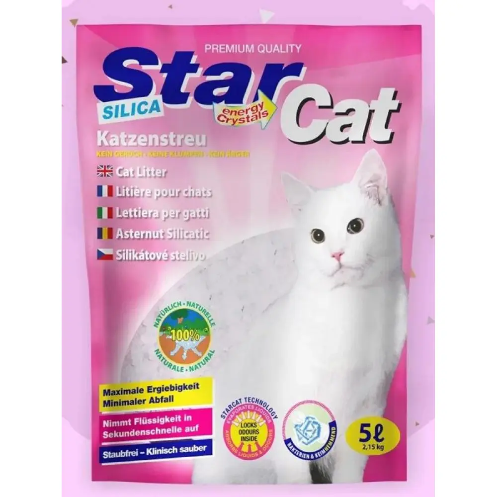 Наповнювач гігієнічний силіконовий для кошачого туалету SILISA GEL POWER STAR CAT 3,8л  - Фото 1