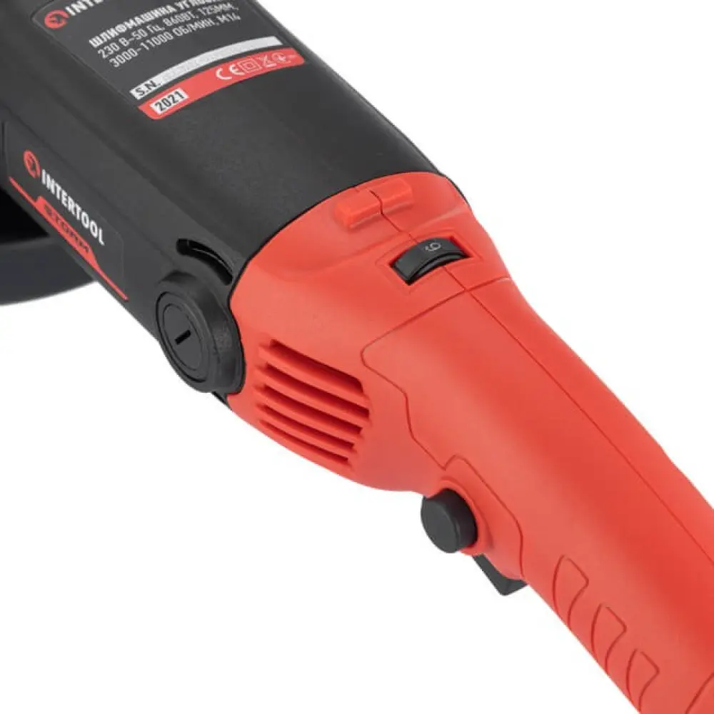 Шлифмашина угловая, 860 Вт, диаметр круга 125 мм, 3000-11000 об/мин INTERTOOL WT-0232 - Фото 8