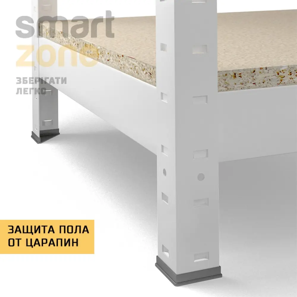 Стелаж металевий 220х120х60 см БІЛИЙ 5 полиць із ДСП ХАРДІ-ПРО-29307 для дому, магазину, складу - Фото 7