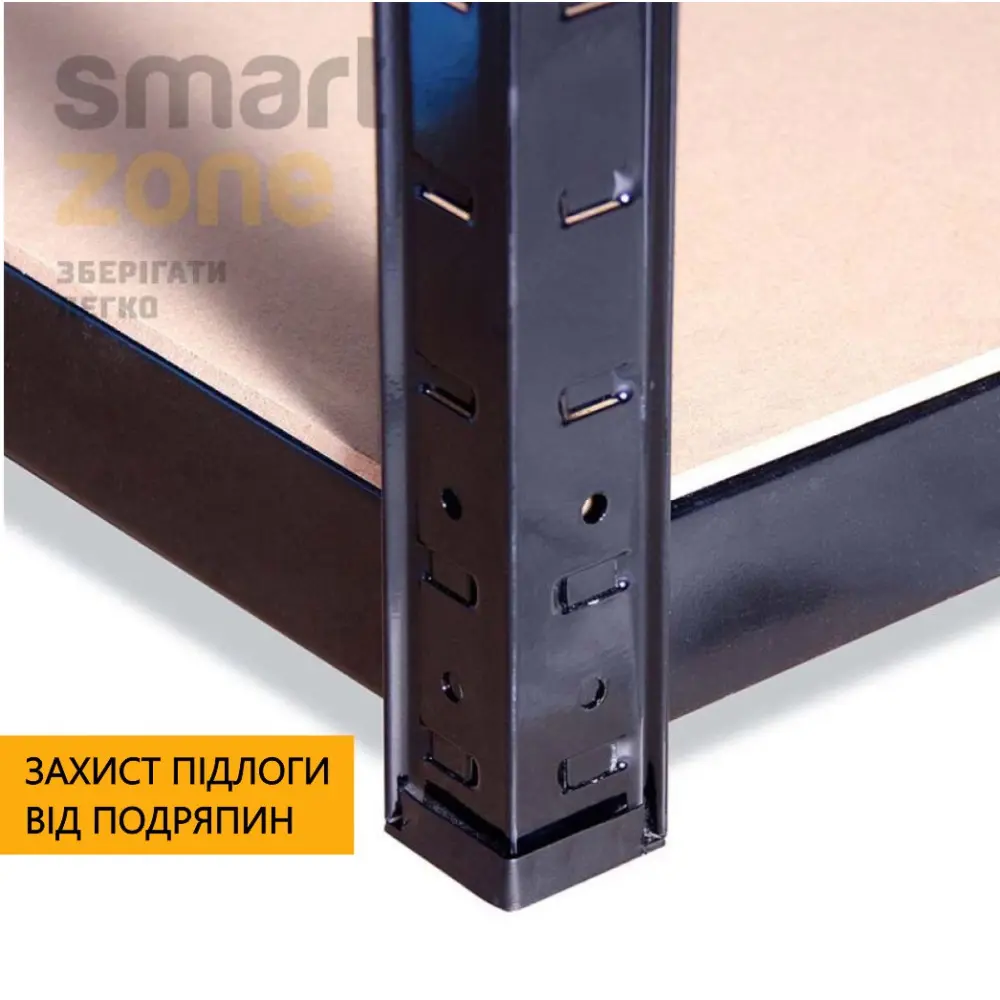 Стеллаж металлический 180х120х60 см ЧЕРНЫЙ 4 полки МДФ БОНА для дома, кладовки, на балкон - Фото 4