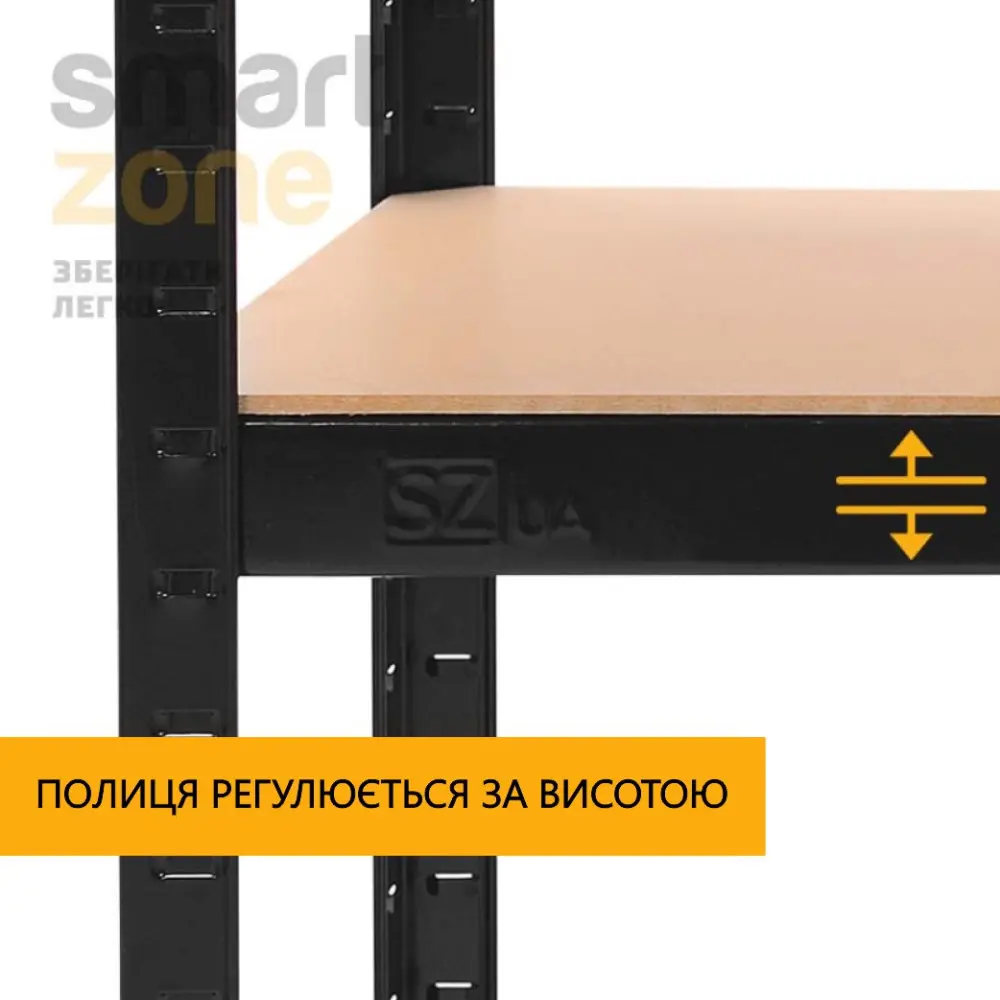 Стеллаж металлический 180х120х60 см ЧЕРНЫЙ 4 полки МДФ БОНА для дома, кладовки, на балкон - Фото 2