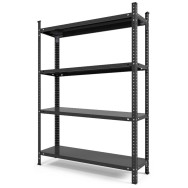 Стеллаж металлический 180х100х30 см ЧЕРНЫЙ 4 полки из металла АНКОР-ПРО для магазина, дома, архива