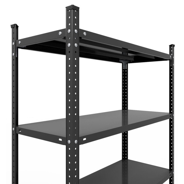 Стеллаж металлический 180х90х40 см ЧЕРНЫЙ 4 полки из металла АНКОР-ПРО для магазина, дома, архива -
                                                        Фото 3