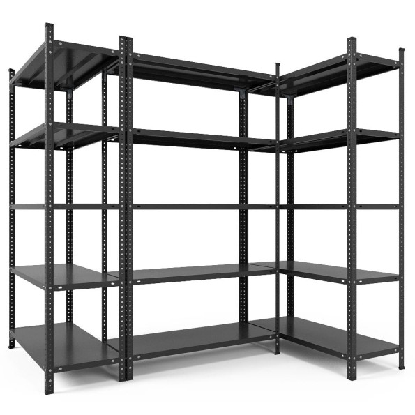 Стеллаж металлический 180х90х40 см ЧЕРНЫЙ 4 полки из металла АНКОР-ПРО для магазина, дома, архива -
                                                        Фото 6