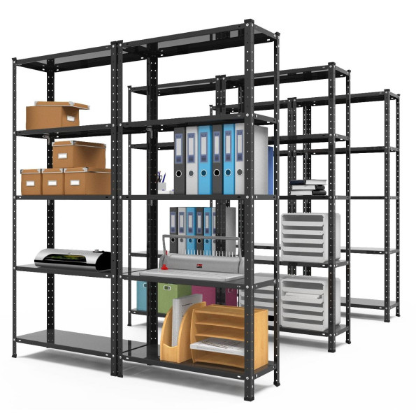 Стеллаж металлический 180х90х40 см ЧЕРНЫЙ 4 полки из металла АНКОР-ПРО для магазина, дома, архива -
                                                        Фото 7