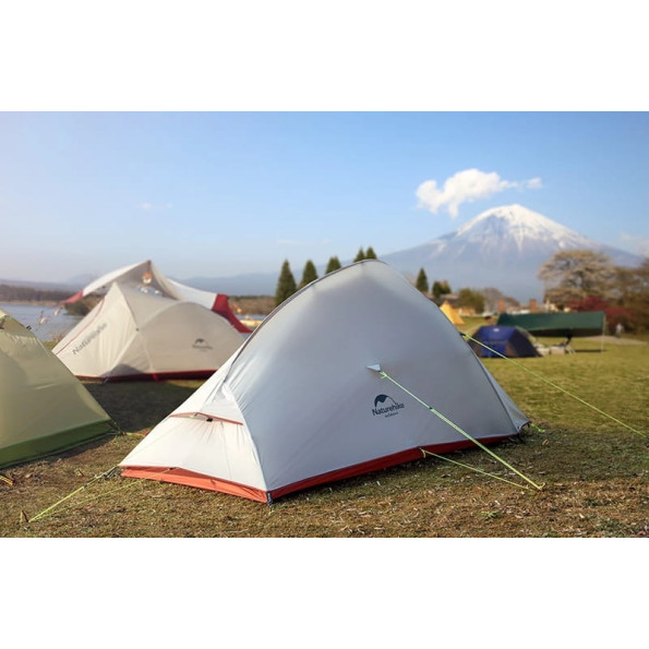 Палатка сверхлегкая двухместная с футпринтом Naturehike Cloud Up 2 Updated оранжевая -
                                                        Фото 5