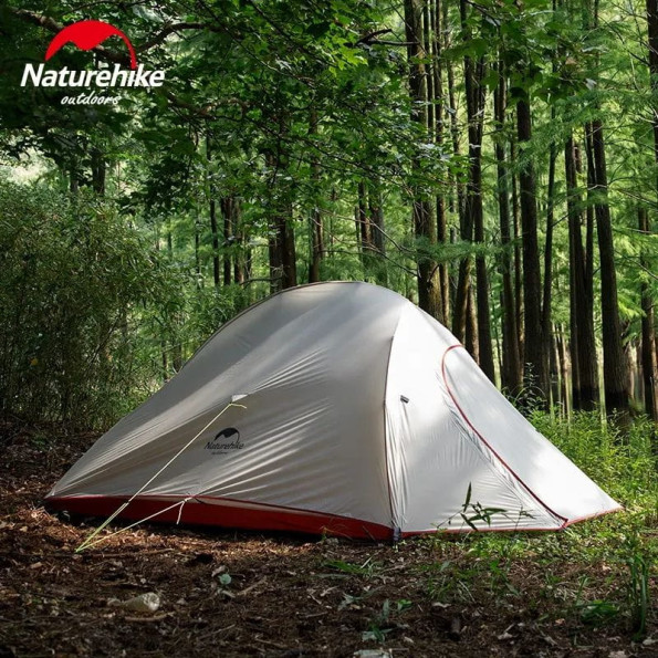 Палатка сверхлегкая двухместная с футпринтом Naturehike Cloud Up 2 Updated оранжевая -
                                                        Фото 6