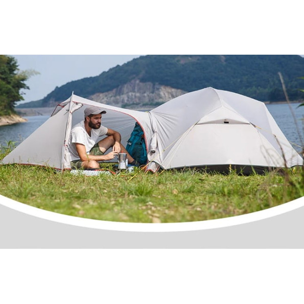 Палатка сверхлегкая двухместная с футпринтом Naturehike Mongar серая -
                                                        Фото 3