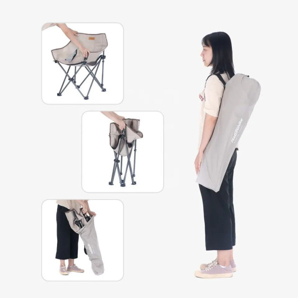 Кресло складное Naturehike сталь, бежевое -
                                                        Фото 3