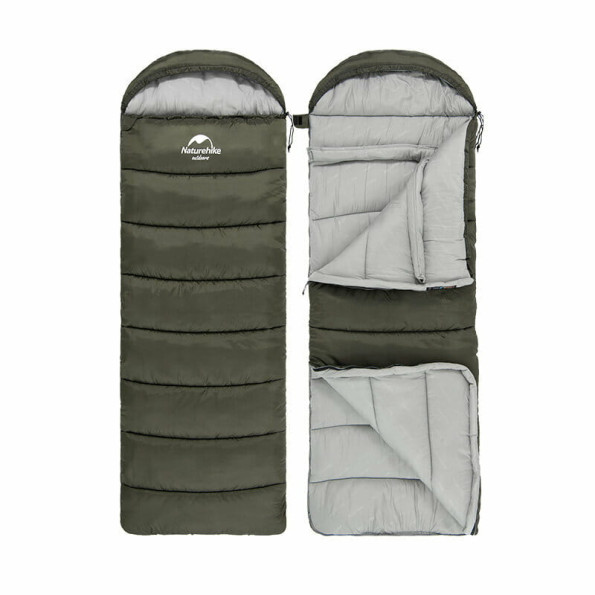 Спальник с капюшоном Naturehike правый, зеленый