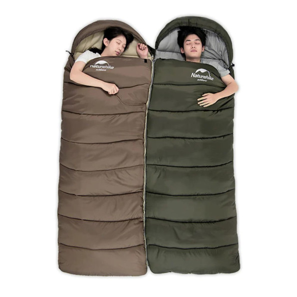 Спальник с капюшоном Naturehike, (11°C), левый, коричневый Спальник с капюшоном Naturehike, (11°C), левый, коричневый