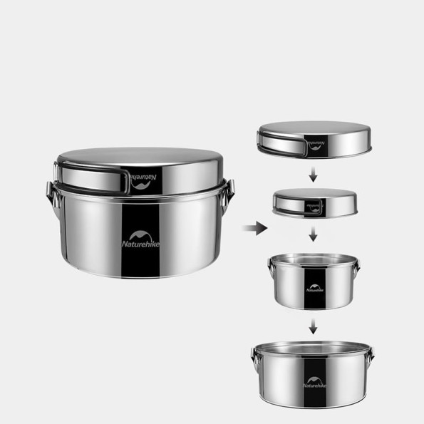 Набір посуду (2 каструлі, казанок, сковорідка) Naturehike нержавіюча сталь -
Фото 6 Набір посуду (2 каструлі, казанок, сковорідка) Naturehike нержавіюча сталь -
Фото 6