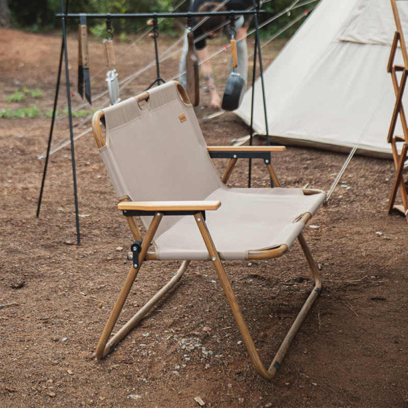 Кресло складное подвійне Naturehike Wood Luxury алюминий, песочное -
                                                        Фото 2