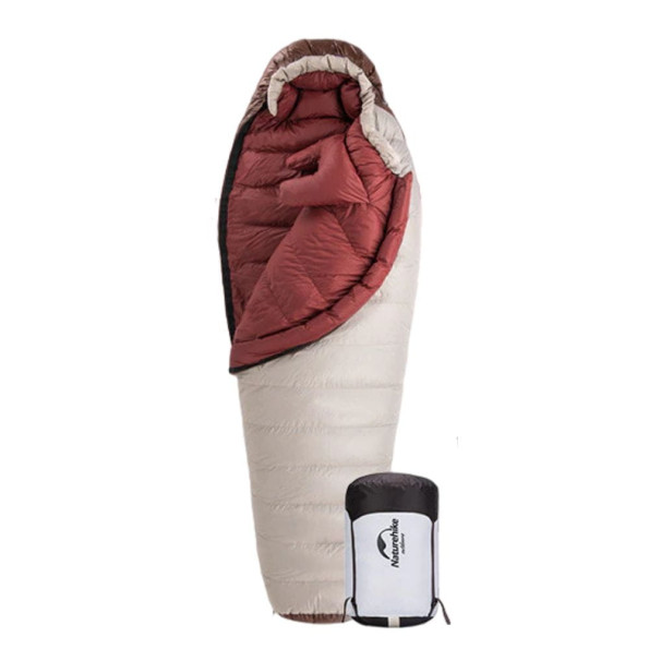 Спальник з натуральним пухом Naturehike, p-р L, коричневий 720 г