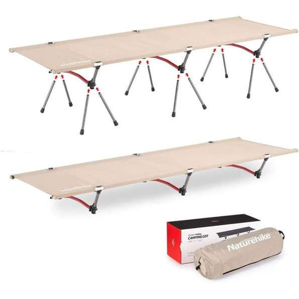 Ліжко складане Naturehike ультралегке алюміній, бежевий -
                                                        Фото 2