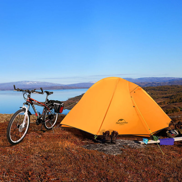 Палатка сверхлегкая одноместная с футпринтом Naturehike Cycling 1 оранжевая -
                                                        Фото 3