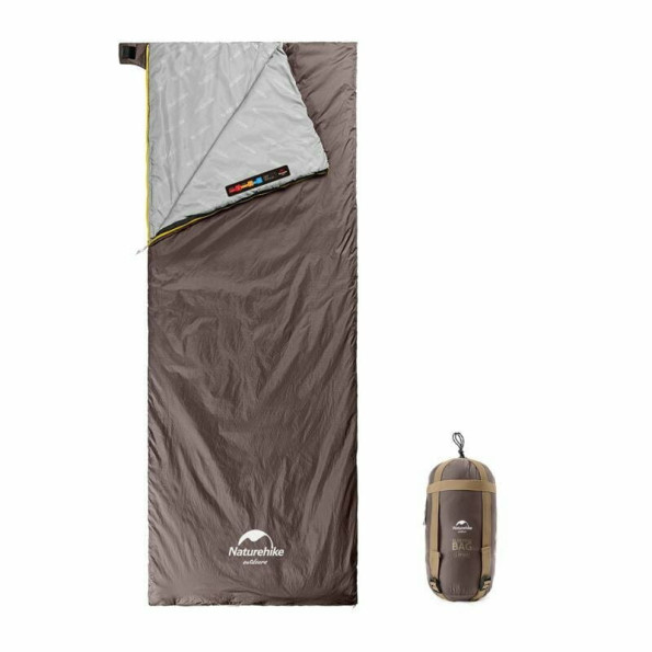 Спальник сверхлегкий Naturehike, (15°C), p-p XL, коричневый